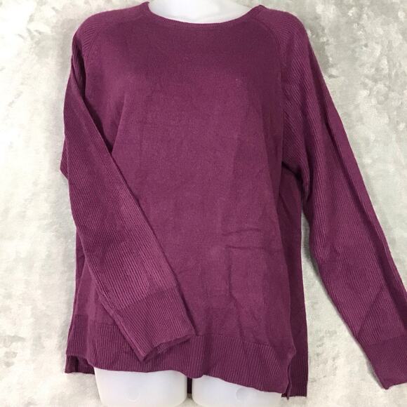 Sweet Romeo Womens Small Sweater Maroon Purple Pullover Round Neck Long Sleeve - Picture 11 of 11